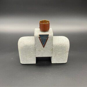 Modern Candleholder Vintage Maris Taylor Designs Stone Enamel Copper 1980s